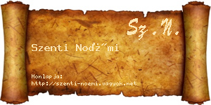 Szenti Noémi névjegykártya